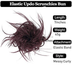 HMD Tousled Updo Bun Messy Bun Hair Piece Ponytail Bun With Elastic Rubber Band Updo Synthetic Hairpieces for Women