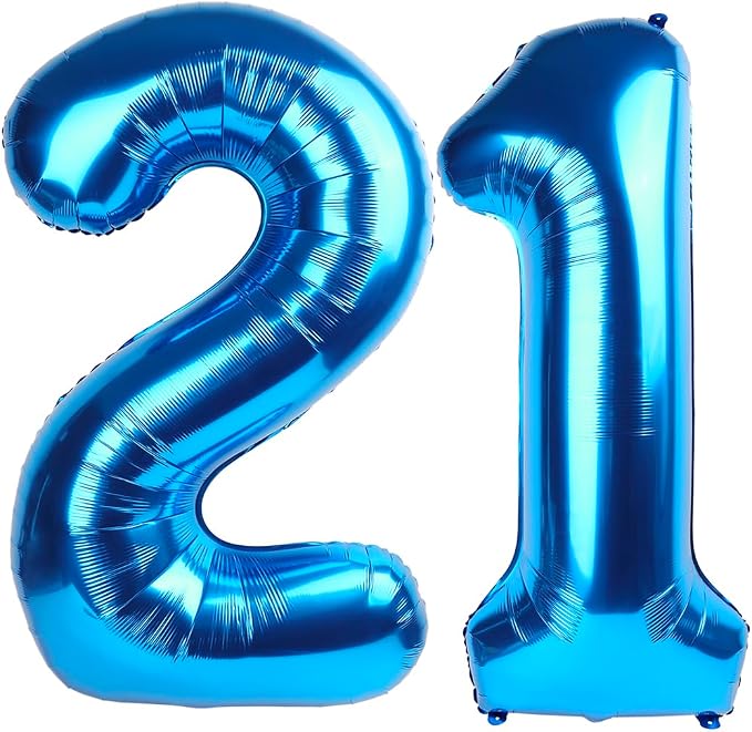 21 Balloon 40 inch Dark Blue Number Balloons by Enyeopd