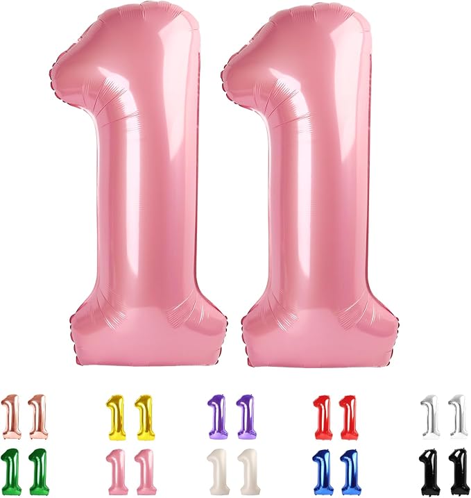 Number 11 Balloon 40Inch for 11 Year Old Birthday Decorations, Pearl Pink | by Mluchee