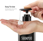 Segbeauty Shower Bottles Refillable, 3pcs 16.9oz/500ml Liquid Dispenser with Labels, Empty Plastic Lotion Pump Press Bottles for Shampoo, Conditioner, Body Soap, Hand Soap, Bathroom, Hotel - Gray