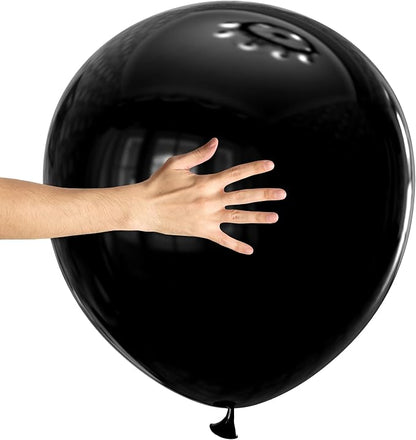 Black Big Balloons 32pcs, 18 Inch Large Latex Giant Heavy Duty Balloons by Kawkalsh
