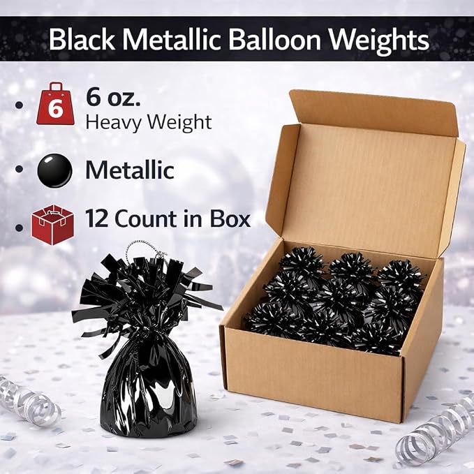 Metallic Plastic Wrapped Balloon Weights Party Decorations 12 Pcs - Image 9