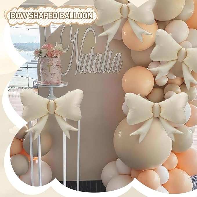 4pcs Jumbo Oversized Ribbon Balloons Coquette Bow Balloons Bow Party Coquette - Image 2
