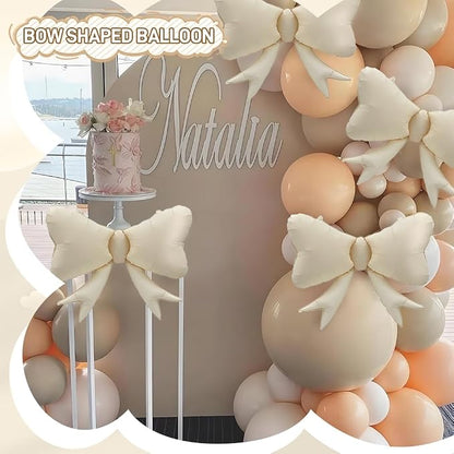 4pcs Jumbo Oversized Ribbon Balloons Coquette Bow Balloons Bow Party Coquette - Image 2