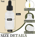 48 Pack,1oz Glass Dropper Bottle, Clear Frosted Tincture Bottles with Dropper, Pretty Finish for All Kinds of Liquids,Oil Bottles for Hair- Stronger Suction ideal for Leakproof Travel