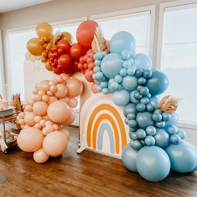 Here Comes the Son Baby Shower Decorations JOGAMS 182Pcs Retro Blue Orange - Image 6