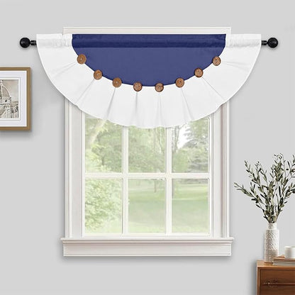 Farmhouse Valance Curtains, Boho Cotton Linen Kitchen Valance, Country Rod by FRAMICS