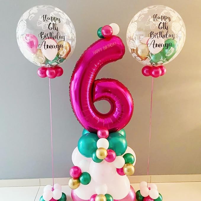 6 Balloon Number Hot Pink 6 Birthday Balloon 40 inch Foil Mylar Large 6 Balloon - Image 3