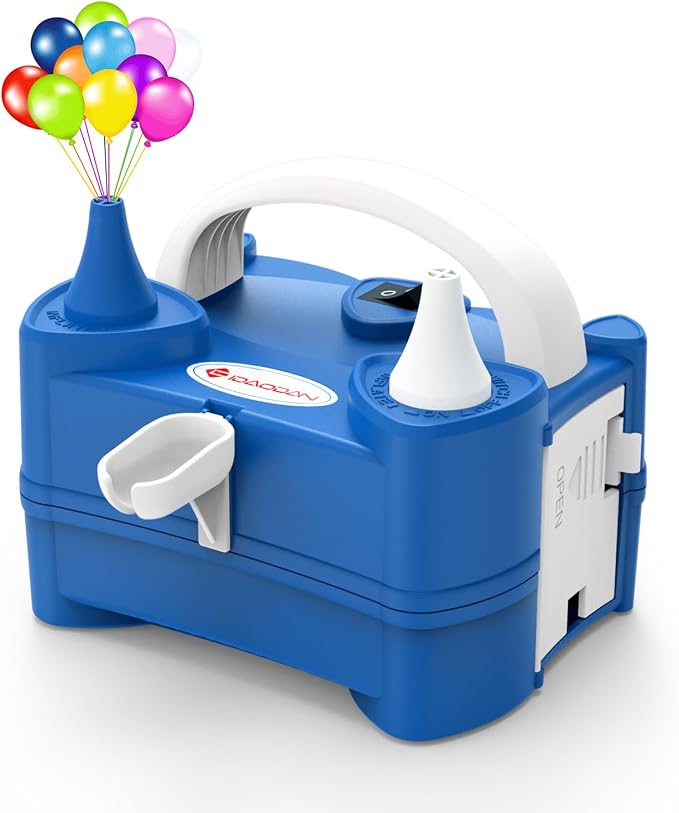 IDAODAN Electric Air Balloon Pump Portable Dual Nozzle 110V 600W Electric by IDAODANBalloonArchStandDecorations