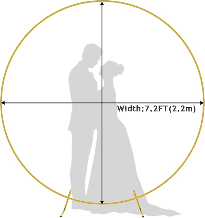 Round Backdrop Stand 7.2FT Gold Metal Circle Balloon Arch Frame | Metal Circle - Image 4