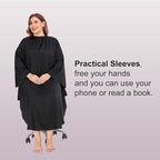 PERFEHAIR Professional Salon Client Hair Cutting Cape Gown, Barber Haircut Cape with Sleeves - Black