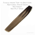 Lacer Balayage Tape in Hair Extensions Human Hair Natural Darkest Brown Fading to Chestnut Brown Double Sided Remy Human Hair Extensions Tape Ins 40pcs/60g 12 Inch