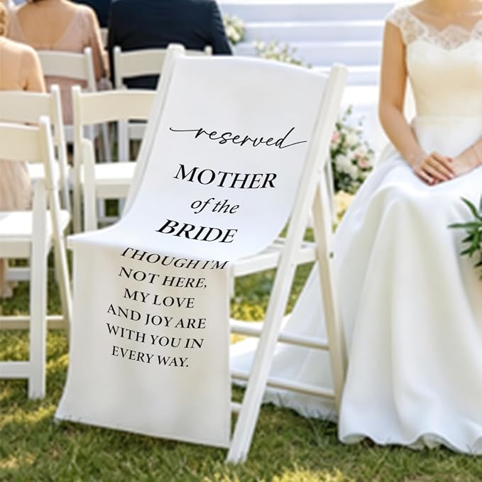 Reserved Mother of the Groom Memorial Wedding Chair Sign Banner - Image 6