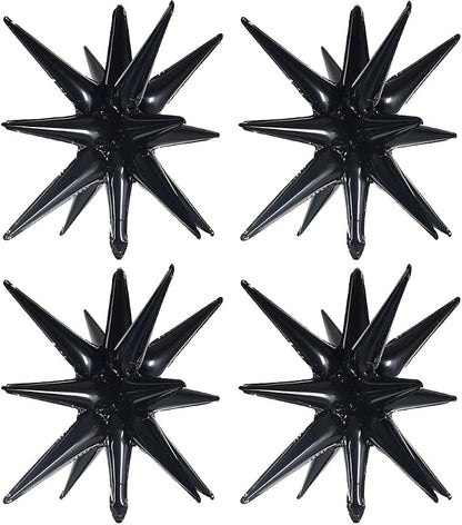 TONIFUL 4 Pcs Explosion Star Balloons Black Foil Balloon Party Decorations | 22 by TONIFUL