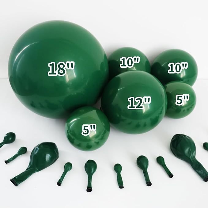 Emerald Green Double Stuffed balloons Different Size 115Pcs 5/10/12/18 Inch - Image 4