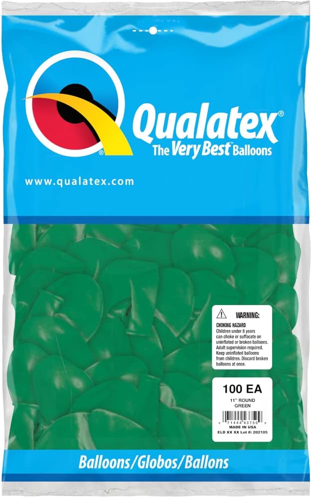Qualatex 11" Green Latex Balloons - Image 2