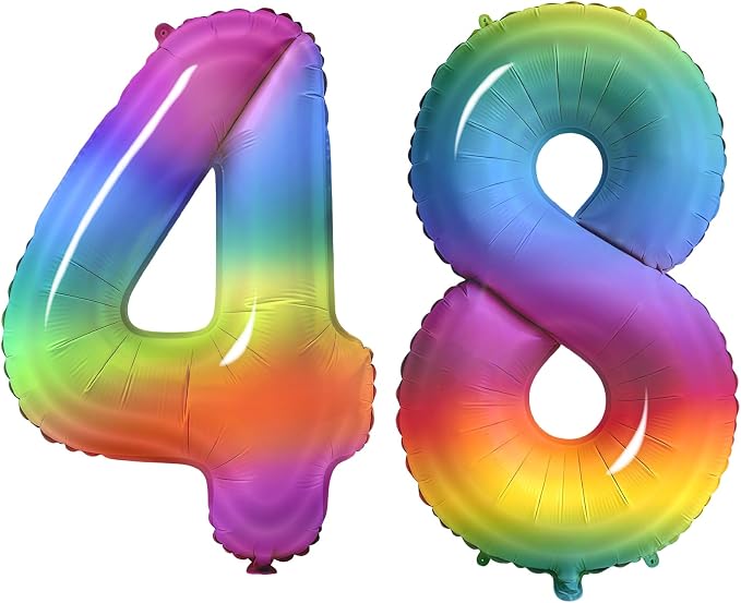 Number 48 Balloons for 48th Birthday Party Decorations, 0-100 Large No.48 by Joycard