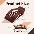 8 Pack Flat Hair Clips for Women – Large Glossy Neutral Rectangle No-Slip Claw Clips for Thick & Thin Hair, Strong Hold Square Hair Accessories for Work & Stylish Outfits