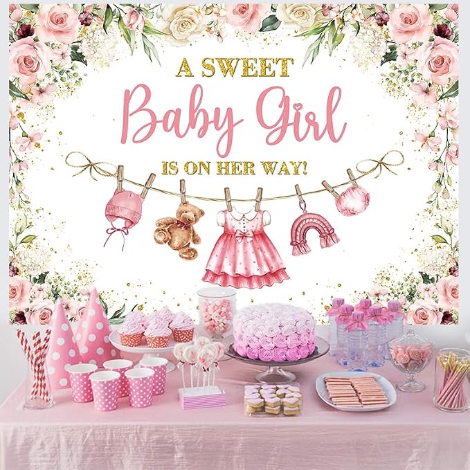 Cute Clothes Baby Shower Backdrop - Image 5