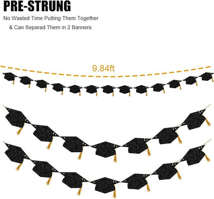 Graduation Decorations Class of 2026 Glitter Pre-Strung Congrats Grad - Image 5