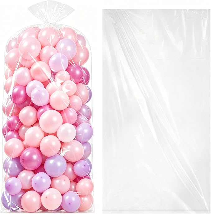 6 Pack Large Balloon Storage Bags 98"x59" Clear Carrying by YourReliablePartner