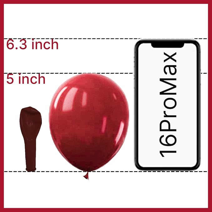 PartyWoo Burgundy Balloons 50pcs Dark Chestnut Red Maroon Color | Balloons - Image 2