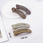 8 Pcs Large Lay Flat Claw Clips for Women French Side Slide Barrettes for Thin Fine Hair Rectangle Alligator Hair Accessories, Matte Multiple Brown