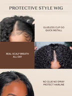 YIROO V Part Wig Human Hair Highlight Chestnut Brown Ombre Body Wave Human Hair Wig No Leave Out 12A Glueless Upgrade U Part Wigs Clip in Half Wig No Glue No Sew Beginner Friendly 150% Density 18inch