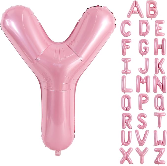 TONIFUL 40 Inch Large Pink Letter Y Balloons Giant Foil Mylar Alphabet Balloon by TONIFUL
