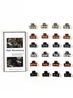 24 Small Hair Clips for Women Girls - Non-Slip Grip&Tangle-Free,Durable Plastic Mini Claw Clips (Tortoise & Black) for Thin/Medium Hair
