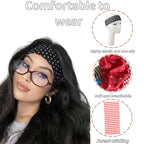Polka Dot Headband,Stripe Head Bands 7 Pack Non Slip Soft Fabric Elastic for Girls Daily Heart Cute Hairbands, Women's Fashion Headbands