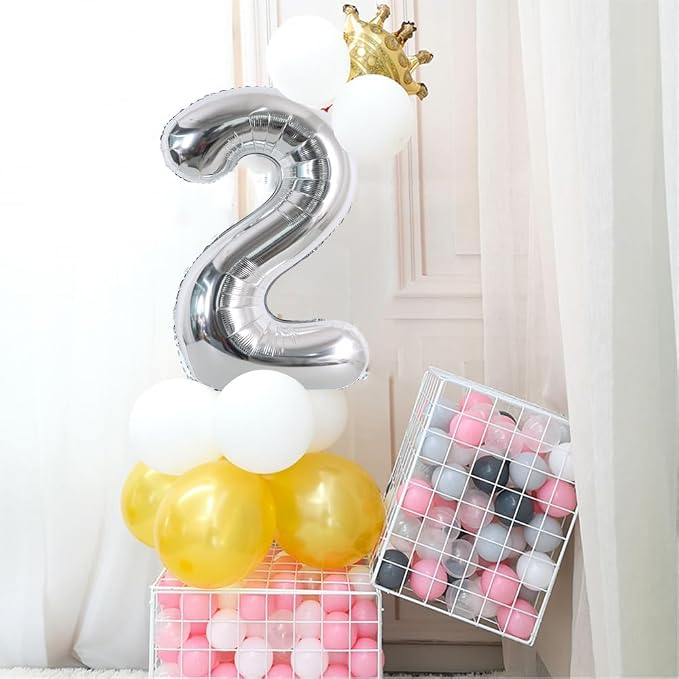 TONIFUL 40 Inch Silver Number 7 Balloon Large Foil 7th Birthday Decorations | - Image 4