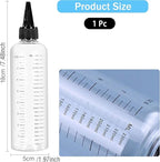 1 Pc Transparent Refillable Bottle for Hair Oil, Hair Oil Container for Scalp,Applicator Squirt Bottles for Liquids,16.9oz 500ml Plastic Squeeze Bottles With Clear Graduated Scale and Twist Top Cap