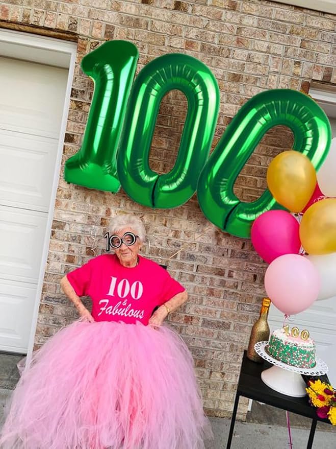 Number 0 Balloons 40 Inch for 10 100 Birthday Party Decorations, Dark Green | - Image 2