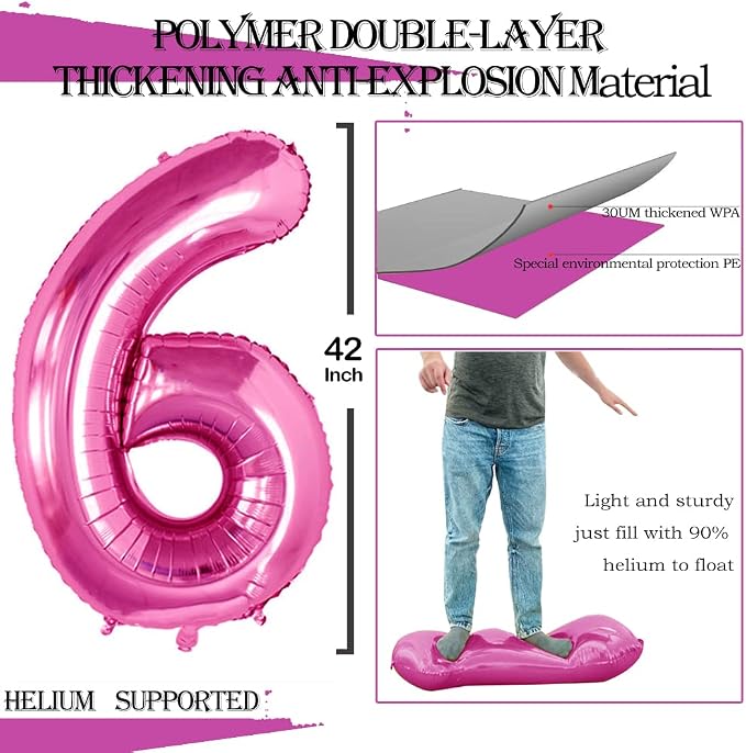 Number 26 Balloons for 26th Birthday Party Decorations, 42 Inch Jumbo Foil - Image 2