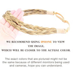 DIGUAN Double Three Strand Synthetic Hair Braided Headband Hairpiece Extension Women Girl Beauty accessory (Buttered Toast)