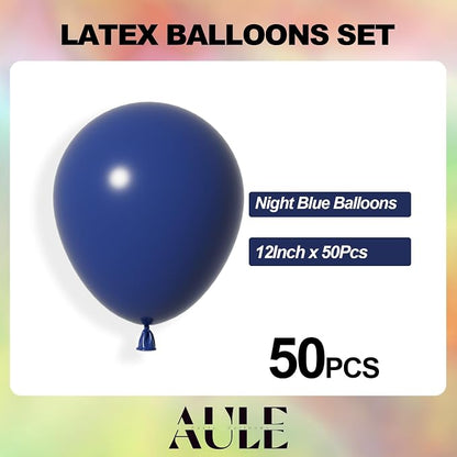 AULE 50Pcs Latex 12 Inch Navy Blue Balloons | Helium Party Happy Birthday - Image 2