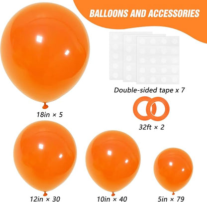 RUBFAC Orange Balloons Different Sizes Burnt Orange Balloon Arch 154pcs | - Image 2