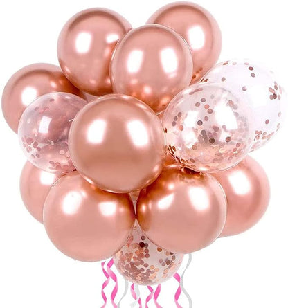 12 Inch Metallic Rose Gold Balloons, Baby Shower, Graduate Party Decorations - Image 6