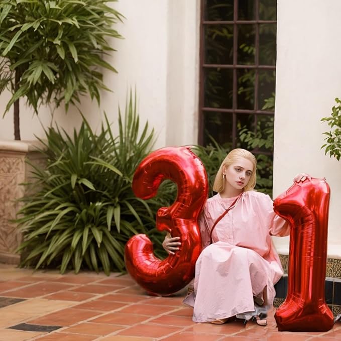 40 Inch Red Number 5 Balloon Large Red Foil Balloon Red 5 Balloons Mylar Helium - Image 6