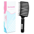 Hair Brush, Detangler Hair Brushes for Women Men Kids Faster Blow Drying, Curved Vent Detangling Brush for Wet Dry Curly Straight Thick Thin Hair Adds Shine, Makes Hair Smooth (black)