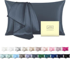 Mulberry Silk Pillow Cases for Hair and Skin King Size Silk Pillowcase with Zipper Soft Breathable Smooth Cooling Satin Silk Pillow Covers for Sleeping (Space Grey,20"X 36",1Pcs)