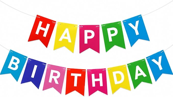 Colorful Happy Birthday Banner Sign by Unknown