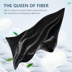 Silk Pillow Cases 2 Pack Standard Size Mulberry Silk Pillowcase Set of 2 for Hair & Skin 26 x 20 Inches 22 Momme Both Sided Grade 6A Silk Soft Breathable Cooling with Hidden Zipper, Black