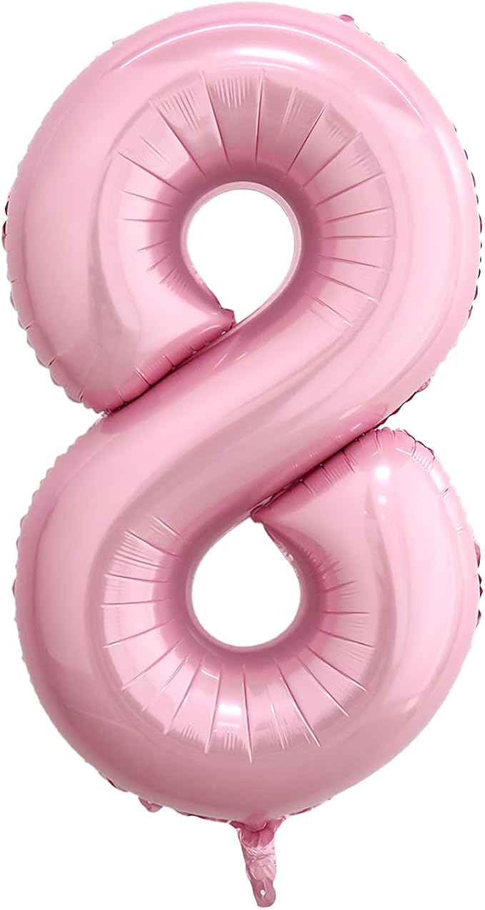 40 Inch Pink Number 8 Balloon, Giant Number Balloons, Birthday Decorations | by Unknown