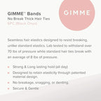 GIMME Bands Thick Fit Hair Ties | No Break Microfiber Thick Hair Elastics | Firm Yet Gentle Hold with No Snagging, Dents, or Breakage | Black Onyx