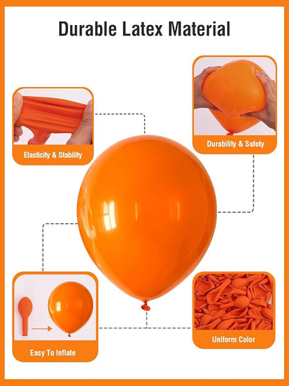 Orange Balloons 125 Pcs Different Sizes 18 12 10 5 Inch Orange Latex Balloon - Image 4