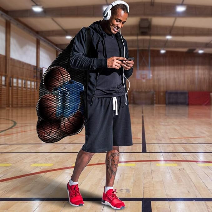 BROTOU Extra Large Sports Ball Bag Mesh, Basketball Bags Team Balls | - Image 5