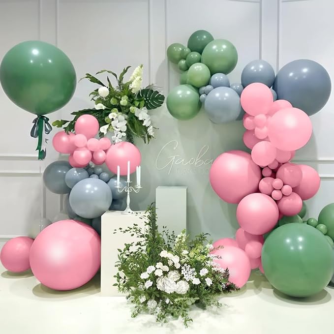MEBAY Sage Green Pink Gold Balloon Arch Kit - Image 6