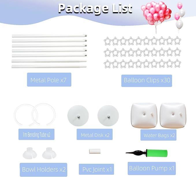 Balloon Arch Stand Kit 9ft &5.6ft, Heavy Duty Base - Image 2